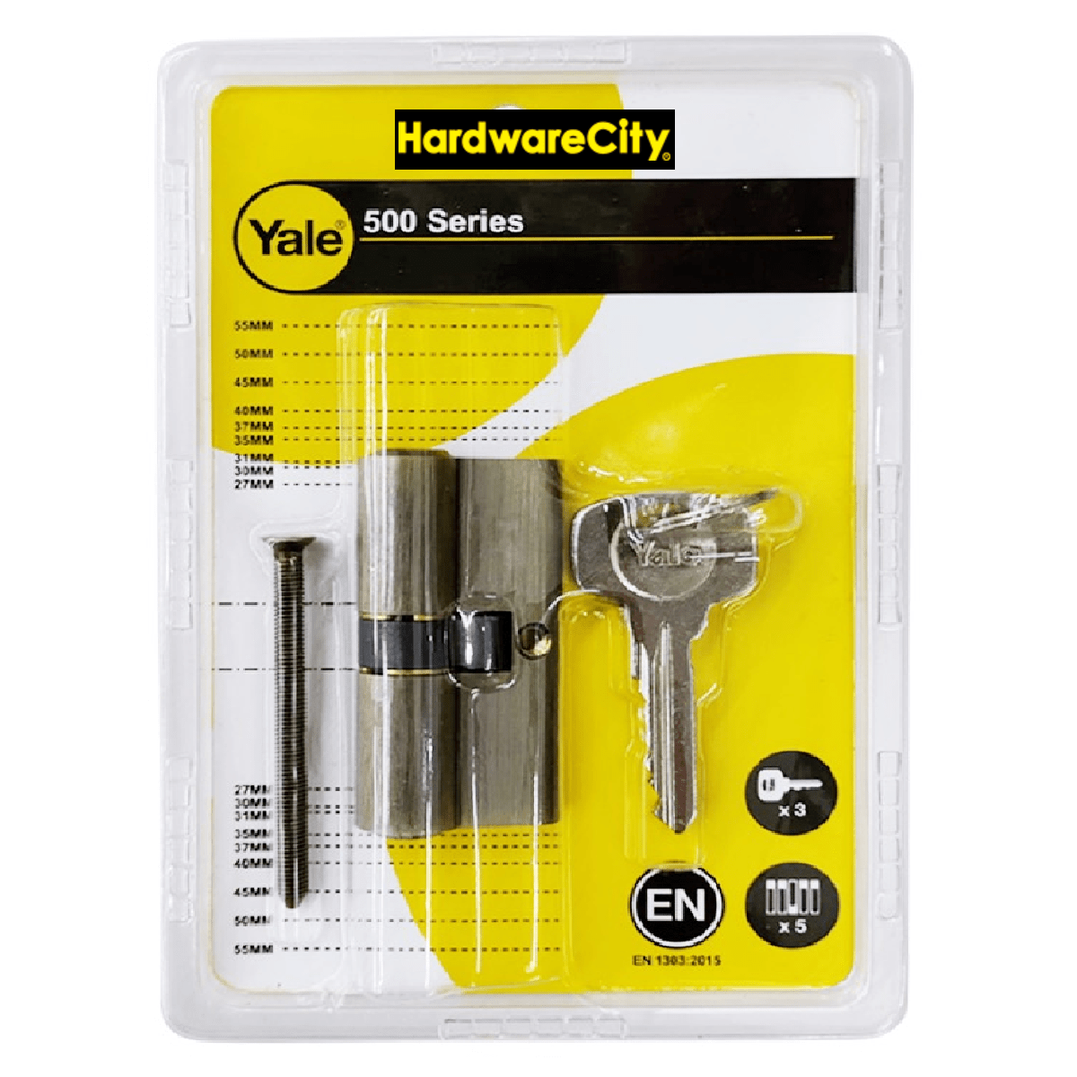 Yale Entrance 62MM Double Cylinder Lock Stainless Steel